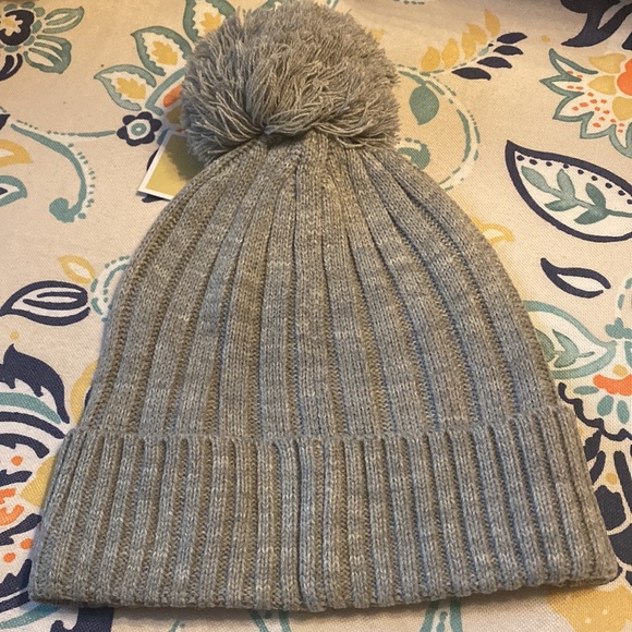 Michael Kors gray knit cap. Cute pompom and MK logo. - Picture 2 of 4